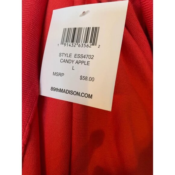 π 2/$30 π 89th & Maddison Candy Apple Red Cardigan NWT Large - Picture 4 of 5